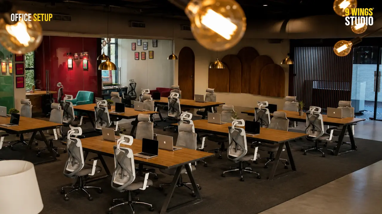 9 Wings Studios Wide Floor Office Setup